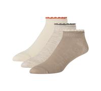 Ted Baker Women's 3 Pack Double Cuff Low Cut Socks, Savannah Tan/Oatmeal/Ivory, One size