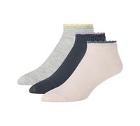 Ted Baker Women's 3 Pack Double Cuff Low Cut Socks, Tender Touch/Navy/Grey Heather, One size