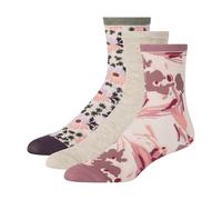 Ted Baker Women's 3 Pack Pattern Crew Dress Socks, Ivory, OS, Blackberry/Oatmeal/Messa Rose, One size