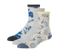 Ted Baker Women's 3 Pack Pattern Crew Dress Socks, Blue Horizon/Grey Heather/Navy, One Size