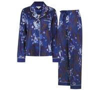 Ted Baker Women's Isla Full Sleeve Satin Floral Traditional Pyjama Blue