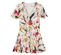 Ted Baker Women's Issiia Short Sleeve V-neck Regular Fit Mini Dress in Pale Pink | Size: 8