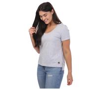 Ted Baker Womens Miarna V-Neck Easy Fit T-Shirt in Grey Cotton - Size 14 UK