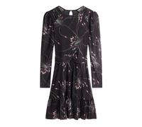 Ted Baker Womens Sannde Gathered Shoulder Mesh Black Mini Dress - Charcoal - Size 6 UK