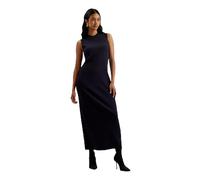 Ted Baker Womens WMD-sandiii-Ribbed Crew Neck Knitted Column Maxi Casual Dress, Navy, 12 UK