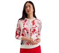 Ted Baker Women's WMK-DARCIYY-Woven Front Printed Cardigan Sweater, Ivory, 6
