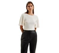 Ted Baker Womens Wmk-iivanna-Crew Neck Fluted Sleeve Knit Top Blouse, Ivory, 14 UK