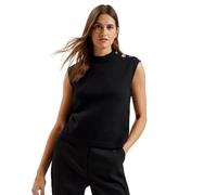 Ted Baker Womens Wmk-rondher-Rose Button Crew Neck Tank Vest, Black, 12 UK