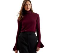 Ted Baker Womens Wmk-tamsenn-roll Neck Fluted Sleeve Sweater, Dk-red, 8 UK
