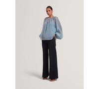 Ted Baker Woven Tailored Flared Trousers Navy