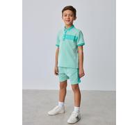 Ted Baker Young Boys Textured Polo T-shirt And Shorts Set, Green, Size Age: 2-3 Years Green