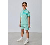 Ted Baker Young Boys Textured Polo T-shirt And Shorts Set, Green, Size Age: 8 Years Green