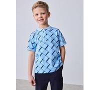 Ted Baker Younger Boys Diamond Print Polo Shirt, Blue, Size 7 Years Blue