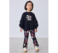 Ted Baker Younger Girls Lace Sweat Top & Flare Leggings Set, Black, Size Age: 1.5-2 Years Black