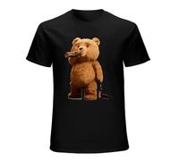 Ted Drink Beer Bear Beer Movie The Happiness is Have My New Men's Tops Hipster Tees Short Sleeve T-Shirt Black S