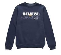 Ted Lasso Believe in Believe Fleece Crewneck Sweatshirt, Medium Navy