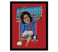 Ted Lasso Bobble Head Dani Rojas Framed Poster in Blue Ted Lasso Blue