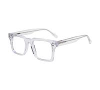 Ted Smith Transparent Square Premium Italian Acetate Frames For Unisex, Clear, 50mm