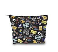 Ted TV Show Inspired Gift Believe Makeup Bag TV Show Merchandise Zipper Pouch Soccer Football Lover Travel Case (Ted TV Pattern Black EU)