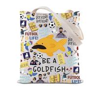 Ted TV Show Quote Tote Bag Be A Goldfish Reusable Grocery Shopping Bag Lasso Shoulder Bag Football Lover Gift (Goldfish Tote)