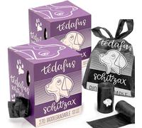 TEDAFUS Dog Poo Bags | Eco Biodegradable Poop Bags | Thick Dispenser Refill Rolls with Tie Handles | Strong Bags | 100% Leak-Proof Unscented Sacks (Black, 2 Boxes - 540)