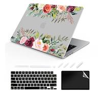 TeDaWen Compatible MacBook Air 13.6 inch Case 2022 Release Model: A2681 M2 Chip, Printed Pattern Hard Shell Apple Laptop Case and Keyboard Cover for MacBook Air 13.6, Flowers 16
