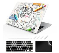 TeDaWen Suitable for MacBook Air 13.6 inch Case 2022 Release Model: A2681 M2 Chip, Printed Pattern Plastic Matte Hard Shell & Laptop Sleeve & Keyboard Cover For Mac Air 13.6, brain 14