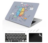 TeDaWen Suitable for MacBook Air 13.6 inch Case 2022 Release Model: A2681 M2 Chip, Printed Pattern Plastic Matte Hard Shell & Laptop Sleeve & Keyboard Cover For Mac Air 13.6, brain 7