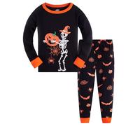 TEDD Boys Halloween Pyjamas Glow in The Dark Skeleton Bones Costumes for Girls Cotton Nightwear Toddler Clothes Sleepwear Unisex Kids 2 Piece Outfit Pjs Sets 6-7 Years