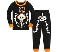 TEDD Boys Halloween Pyjamas Glow in The Dark Skeleton Bones Costumes for Girls Cotton Nightwear Toddler Clothes Sleepwear Unisex Kids 2 Piece Outfit Pjs Sets 2-3 Years