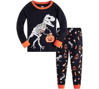 TEDD Boys Halloween Pyjamas Glow in The Dark Skeleton Bones Costumes for Girls Cotton Nightwear Toddler Clothes Sleepwear Unisex Kids 2 Piece Outfit Pjs Sets 5-6 Years