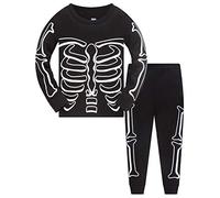 TEDD Boys Halloween Pyjamas Glow in The Dark Skeleton Bones Costumes for Girls Cotton Nightwear Toddler Clothes Sleepwear Unisex Kids 2 Piece Outfit Pjs Sets 3-4 Years