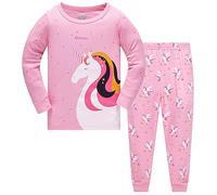 TEDD Girls Pyjamas Set Christmas Toddler Clothes Sleepwear Unicorn Printed Nightwear Winter Long Sleeve Pjs 2 Piece Outfit Xmas Gift for Kids Age 6-7 Years