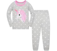 TEDD Girls Pyjamas Set Cotton Toddler Clothes Christmas Sleepwear Unicorn Printed Nightwear Long Sleeve Pjs 2 Piece Outfit Xmas Gift for Kids Age 7-8 Years