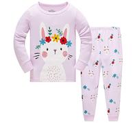TEDD Girls Pyjamas Set Cotton Toddler Clothes Christmas Sleepwear Unicorn Printed Nightwear Long Sleeve Pjs 2 Piece Outfit Xmas Gift for Kids Age 1-2 Years