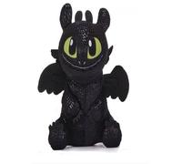 teddies italia Plush Dragon Trainer Fury Dark Toothless, 30 cm, Black