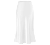 TEDDIFY Women's Leopard Silk Satin Midi Skirt Elastic High Waisted A-Line Cheetah Print Fall Long Skirts for Women 2025, Lined White, M