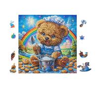 Teddy Bear 100 Piece Complete DIY Jigsaw Puzzle Collectors Mind Relaxation Educational Decorative Puzzle Gifts for Adults Recycled Cardboard 28x28cm