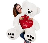 Teddy Bear 150cm White incl Heart Pillow