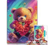 Teddy Bear Adult Jigsaw Puzzles 1000 Pieces,Stress Reliever Difficult Challenge Deal As Gifts for The Whole Family (50x75cm)