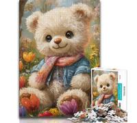 Teddy Bear Baby Puzzles for Adults Teens 1000pc Puzzle,Help The Brain Exercise Addictive Toys to Cultivate Patience A Work of Art (38x26cm)