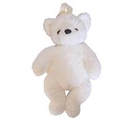 Teddy Bear Backpack Plush White Brown Pink Kids Soft Toy Bag Adjustable Straps Easter (White)