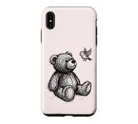 Teddy Bear Bird Sketch Illustration Case for iPhone XS Max