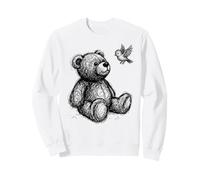 Teddy Bear Bird Sketch Illustration Sweatshirt