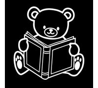 Teddy Bear Book ABC Study Kids Nursery Wall Decals 54x56.1cm Wall beautification White