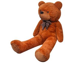Teddy Bear Brown 100cm XXL Plush Polyester PP Cotton Soft Cuddly with Bow Gift
