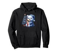 Teddy Bear Christmas Candle Cozy Winter Night Pullover Hoodie