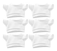 Teddy Bear Clothes, 6Pcs Cute Teddy Bear Shirt, Basic Blank Build a Clothes, Fit 12 Inch Stuffed, Plush Stuffed Animal for DIY Unique ToyTeddy