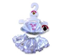 Teddy Bear Clothes Detail Satin Skirt Outfit with Silver detail fits most 38-40 cm Build a Bear - Silver/white