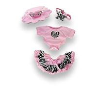 Teddy Bear Clothes Zebra Pink Outfit with Hat fits most Build a Bears by Build Your Bears Wardrobe (pink)